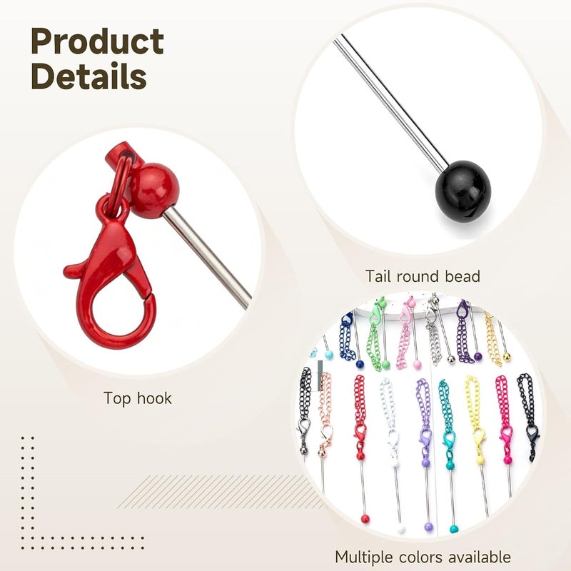 YHomU Metal Keychains For Beads, 32 Pcs Diy Beadable Keychain Kit, 16 Colors, Metal Keychain Supplies Bulk For Craft Projects, Keychains, And Purse Charms - Image 2