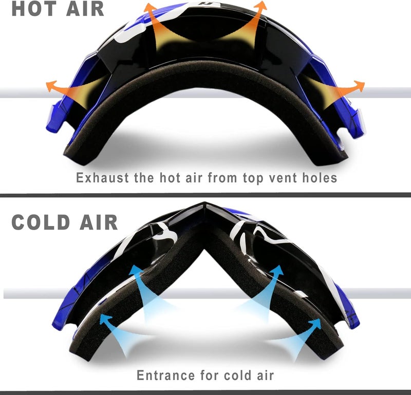 NENKI Adult Motocross Goggles MX Goggles for Men Women Off Road ATV Riding Anti Fog UV Protection Dustproof Blue Lens - Image 4