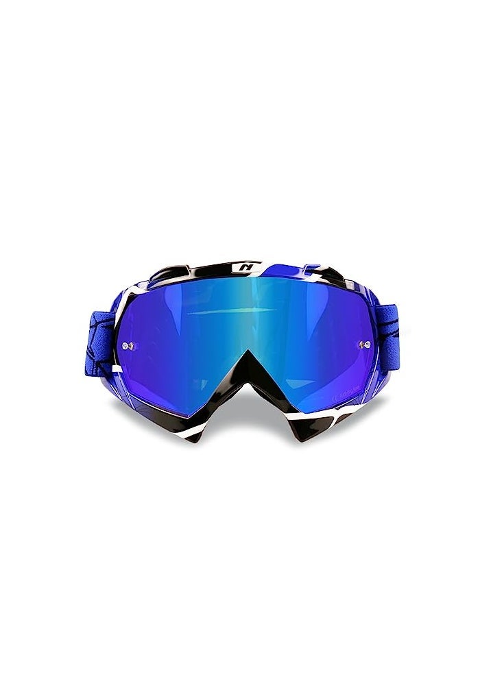 NENKI Adult Motocross Goggles MX Goggles for Men Women Off Road ATV Riding Anti Fog UV Protection Dustproof Blue Lens - Image 1