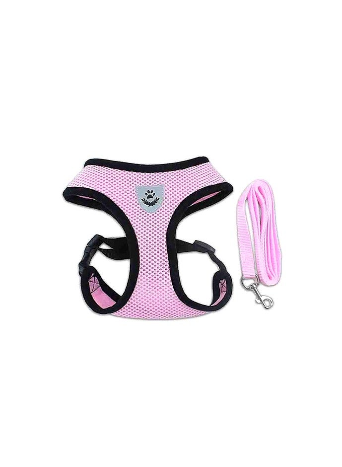 كل يوم حمالة كلب خفيفة الوزن، حمالة جرو مع مجموعة تقييد، خطوة في حمالة للكلاب الصغيرة الإضافية، الركض، المشي، المشي، مع حبل جر وردي - Image 1