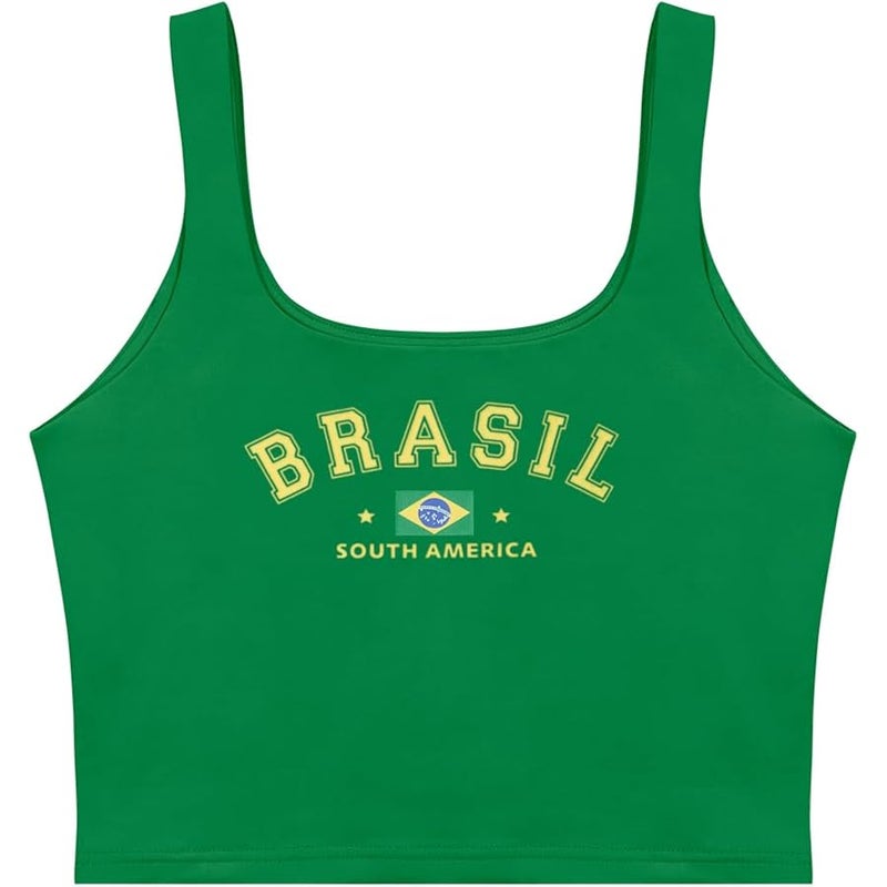 REORIA Women’s Sexy Square Neck Double Lined Seamless Sleeveless Cropped Tank Yoga Crop Basic Tops - Image 5