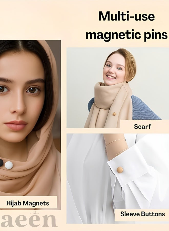 aeen 4PCS Magnetic Hijab Pins for Women – No Needle Professional Hijab Magnets, Multi-Purpose Scarf & Shawl Fasteners, Secure and Fabric-Friendly - Image 5