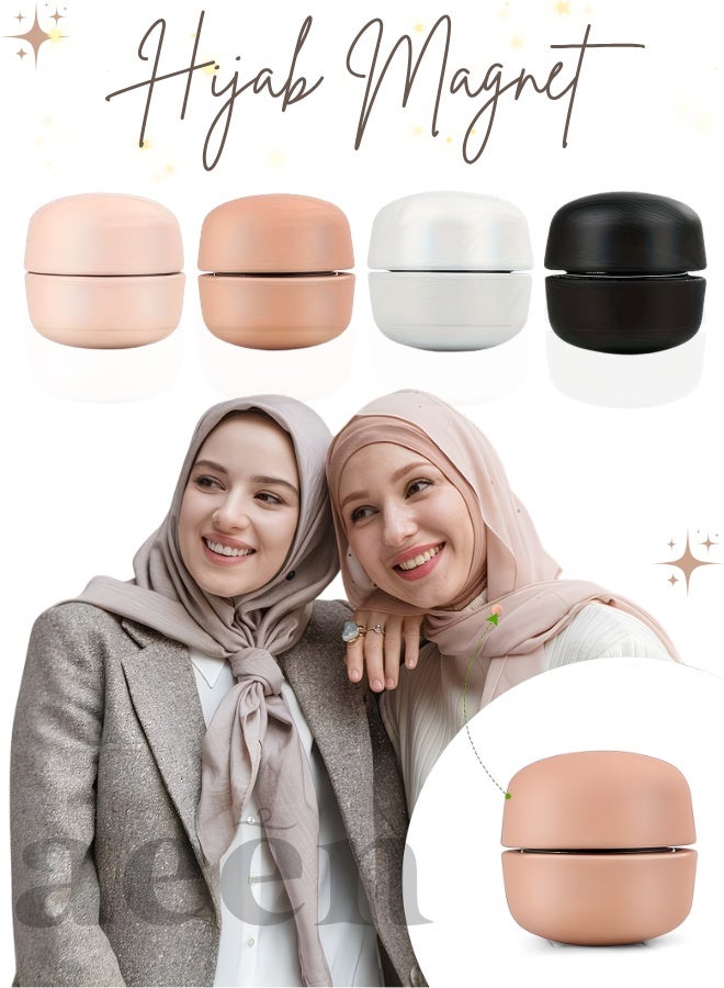 aeen 4PCS Magnetic Hijab Pins for Women – No Needle Professional Hijab Magnets, Multi-Purpose Scarf & Shawl Fasteners, Secure and Fabric-Friendly - Image 1