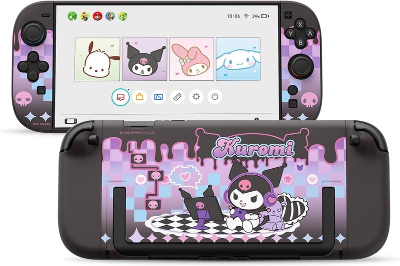 Kuitmor Dockable PC Protective Case Compatible with Switch 2 Model 2025, All-Round Protection Hard Protective Shell for Switch 2 2025 Accessories (Black Purple) - Image 1