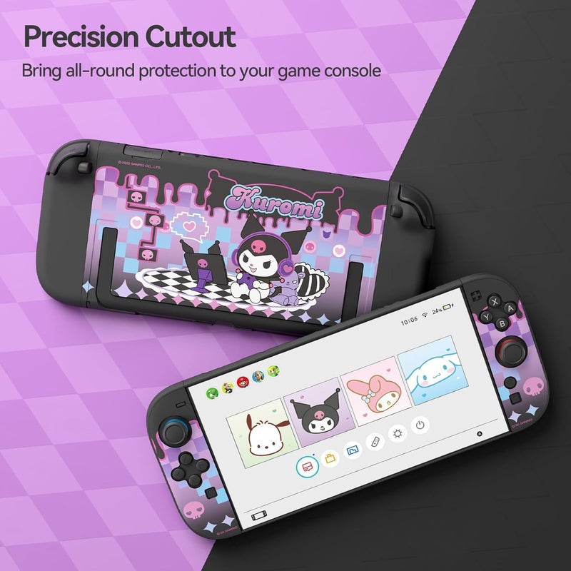 Kuitmor Dockable PC Protective Case Compatible with Switch 2 Model 2025, All-Round Protection Hard Protective Shell for Switch 2 2025 Accessories (Black Purple) - Image 5