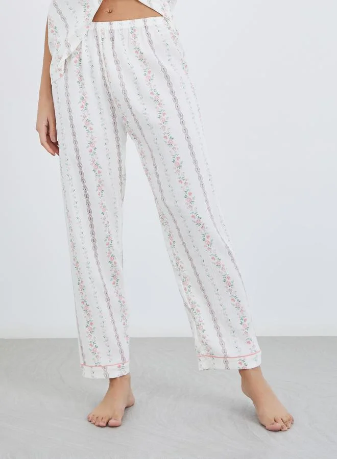 Styli Styli Pack of 3 - Floral Print Cotton Shirt, Pants and Shorts