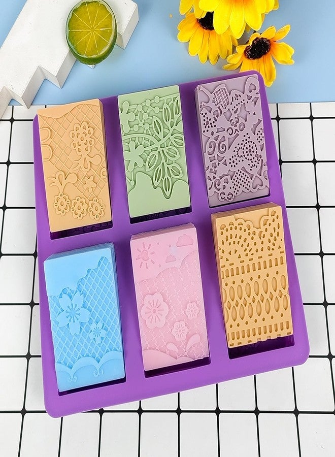 EDUEE Silicone Soap Mold 6 Cavities Rectangle Flower Soap Molds for Homemade Craft Lotion, Cake, Ice Cube(Size 3.15 x 2.17inch) - Image 5