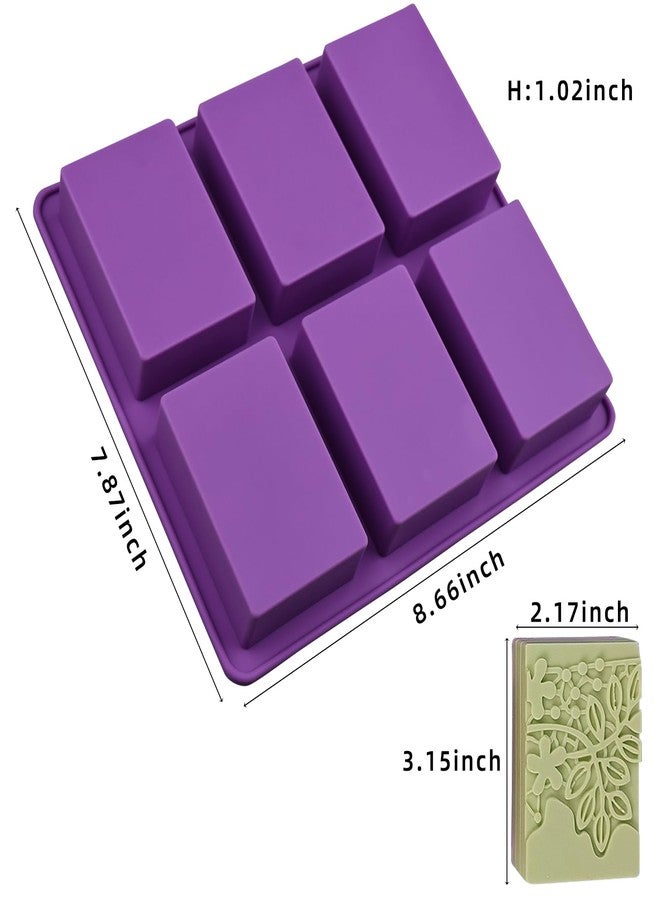 EDUEE Silicone Soap Mold 6 Cavities Rectangle Flower Soap Molds for Homemade Craft Lotion, Cake, Ice Cube(Size 3.15 x 2.17inch) - Image 2