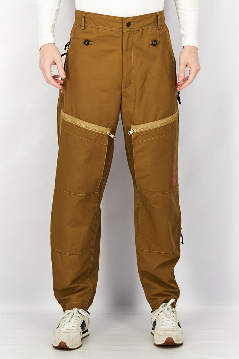 DIESEL Men Regular Fit Printed Cargo Pants, Brown - Image 1