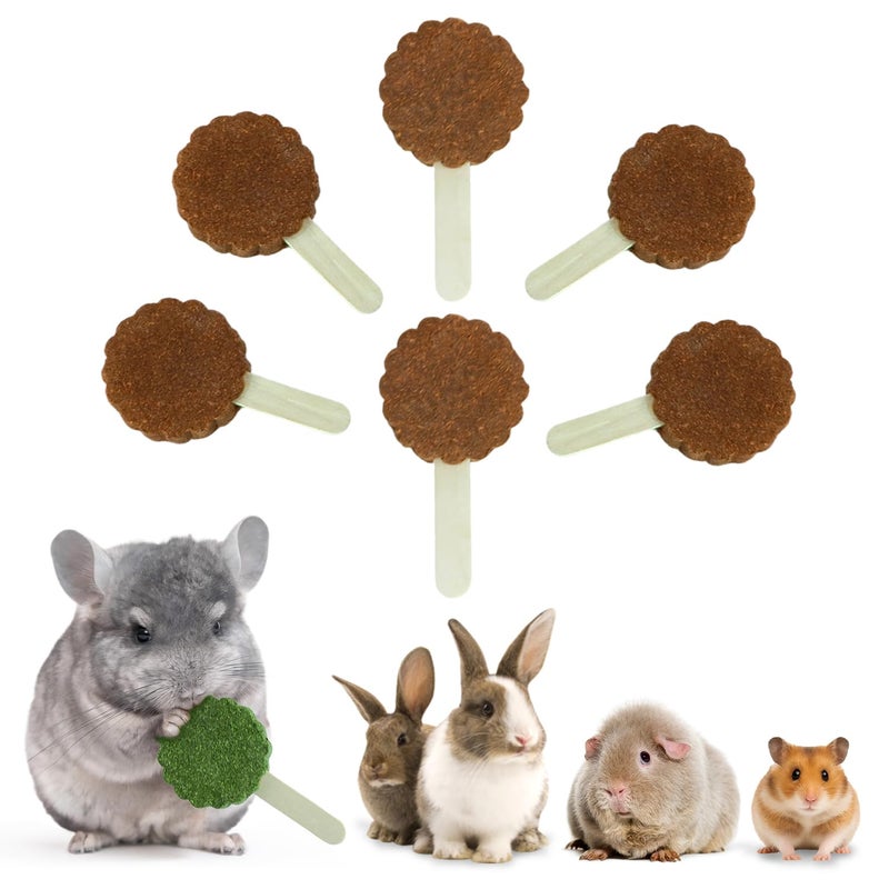 YKD Natural Timothy Hay Cookie Sticks Chew Toys for Teeth, Rotating Aluminum Alloy Chinchilla Cage Toys, Bunny Chew Treats for Rabbits, Guinea Pigs, Chinchillas (Black - Aluminum Alloy Toy) - Image 1