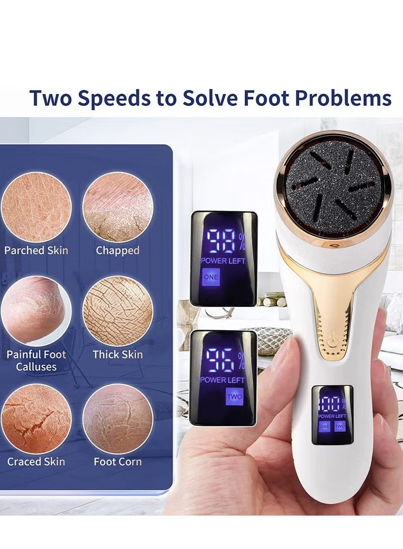 جهاز كهربائي لإزالة مسامير القدم، جهاز تقشير القدم، مبرد قدم كهربائي، مزيل للجلد الميت قابل لإعادة الشحن، طقم باديكير كهربائي مع 3 رؤوس أسطوانية للطحن - Image 2