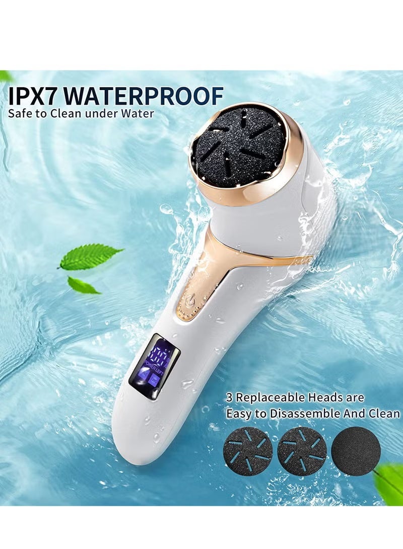 جهاز كهربائي لإزالة مسامير القدم، جهاز تقشير القدم، مبرد قدم كهربائي، مزيل للجلد الميت قابل لإعادة الشحن، طقم باديكير كهربائي مع 3 رؤوس أسطوانية للطحن - Image 5