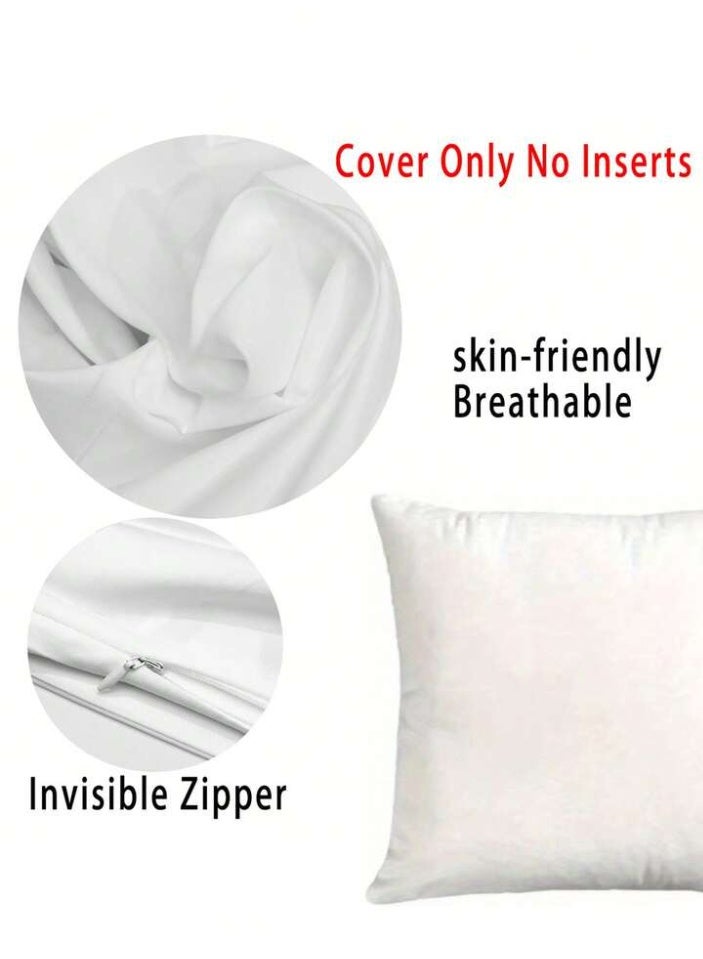 الحرائر  طقم من 4 أغطية وسائد من الكتان الناعم مطبوعة على وجه واحد بتصميم عصري وشعبي لفوانيس شهر رمضان المبارك والعيد مقاس 45X45 سم - Image 5