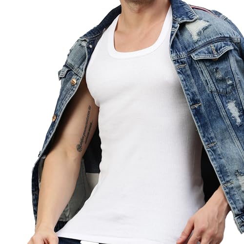 sporto Macho Men’s Vest | 100% Combed Cotton | U Neck Sleeveless Innerwear | Soft Hand Feel Comfort Fit | Good Absorbency | Everyday Wear | Color May Vary | (Pack of 2) White - Image 5