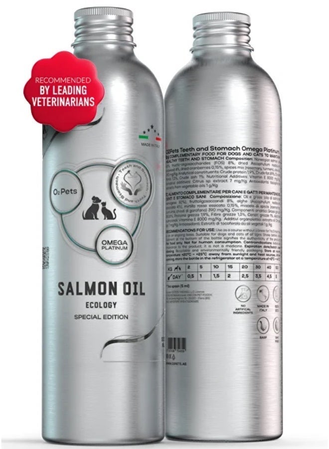 O2pets O2 PETS Omega PLATINUM Cat and Dog Wild Caught Norwegian Salmon Oil Supplement – Omega 3 for Digestion, Oral Care and Immunity - Image 1