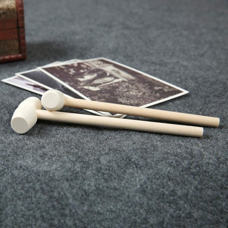 Mihey 24 Pieces Mini Wooden Hammers Mallets Gavel Toy for Kids Cute Breakable Heart Hammers for Chocolate - Image 5