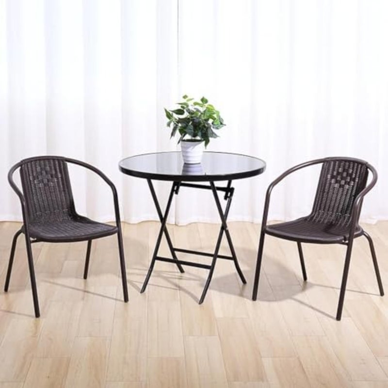 Garden Dining Set Outdoor Furniture Patio Dining Table and Chair Balcony Dinner Table Dinner Chair Poly Rattan Anthracite and Grey - Image 1