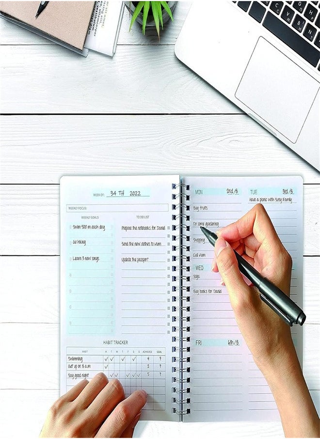 Generic Weekly Planner Undated, A5 To Do List Notebook Weekly Goals Schedule Planner Daily Planner Notebook Weekly Goals Planner for Work & Personal Life  - Image 4