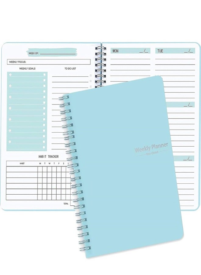 مخطط أسبوعي غير مؤرخ، دفتر قائمة المهام A5 دفتر قائمة المهام دفتر جدول الأهداف الأسبوعية دفتر جدول الأهداف الأسبوعية مخطط الأهداف الأسبوعية للعمل والحياة الشخصية - Image 1