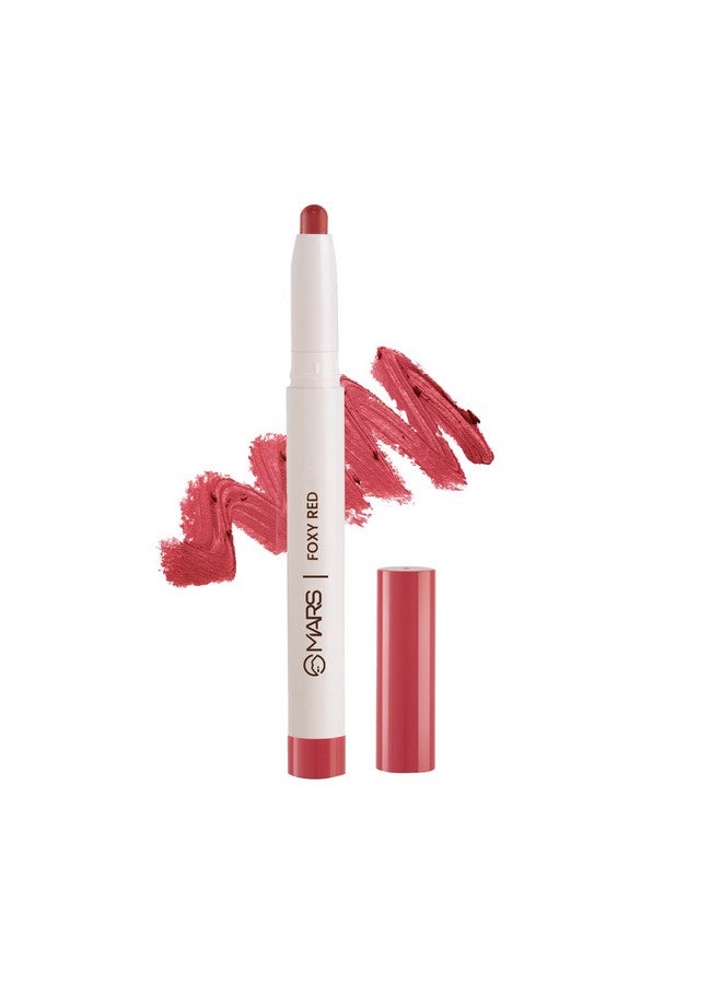 مارس قلم تحديد الشفاه MARS Retractable Poppins Long Lasting Lip Crayon | لمسة نهائية غير لامعة | أحمر شفاه مقاوم للتلطخ والتقبيل للنساء (1.3 جم) (15-FOXY RED) - Image 1