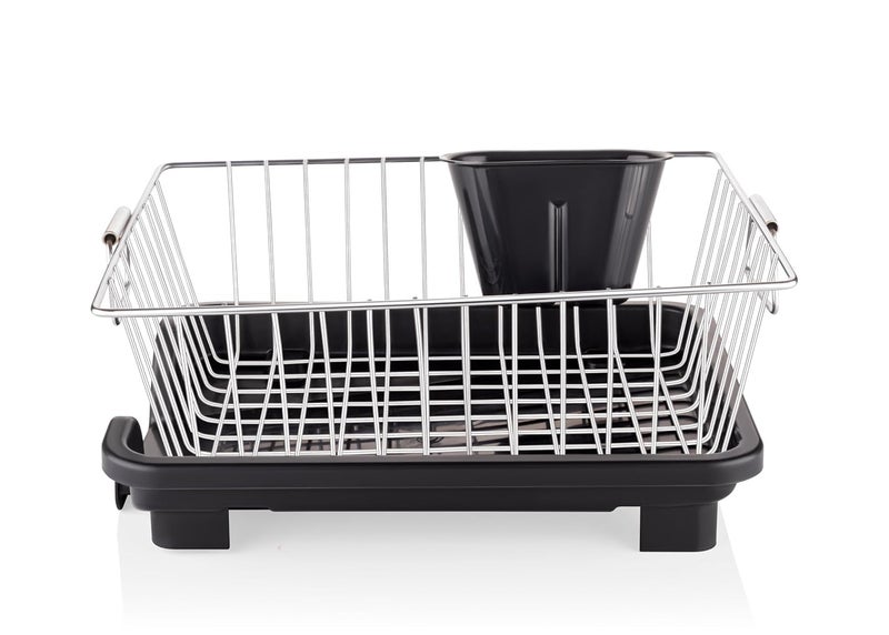 RADIANT Kitchen Dish Drainer Rack with Utensil Stand and Draining Basket, Steel - Image 2