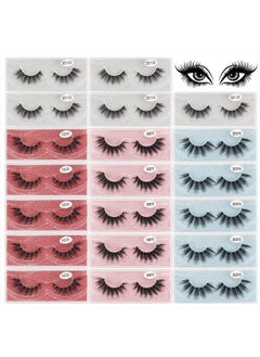 MAGEFY 20 Pairs Eyelashes, 4 Style Faux Mink Lashes Pack, Natural Look to Dramatic Long False Eyelashes, 16mm-20mm Handmade Reusable Soft Fake Eyelashes with Glitter Portable Boxes  - Image 1
