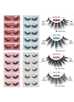MAGEFY 20 Pairs Eyelashes, 4 Style Faux Mink Lashes Pack, Natural Look to Dramatic Long False Eyelashes, 16mm-20mm Handmade Reusable Soft Fake Eyelashes with Glitter Portable Boxes  - Image 3