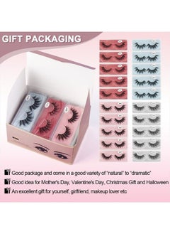 MAGEFY 20 Pairs Eyelashes, 4 Style Faux Mink Lashes Pack, Natural Look to Dramatic Long False Eyelashes, 16mm-20mm Handmade Reusable Soft Fake Eyelashes with Glitter Portable Boxes  - Image 2