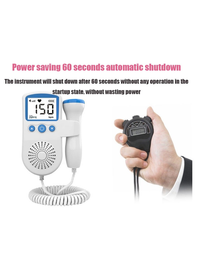 Generic Portable Fetal Heart Rate Detection Device, Easy to use Home Fetal Doppler, Ultrasonic Diagnostic Technology with LCD Display for Baby(Pink)  - Image 5