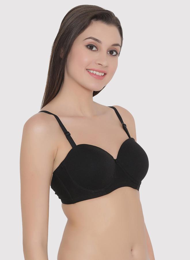 Clovia Black Pack of 2 Padded Underwired Full Coverage Multiway T-Shirt Bras - Image 3