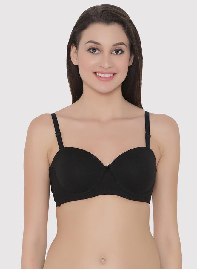 Clovia Black Pack of 2 Padded Underwired Full Coverage Multiway T-Shirt Bras - Image 1