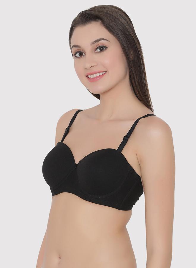 Clovia Black Pack of 2 Padded Underwired Full Coverage Multiway T-Shirt Bras - Image 4