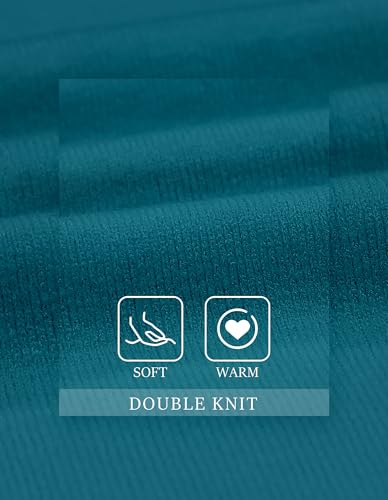 PULI Women's Elegant Shawl Wraps Soft Open Front Poncho Sweater for Spring Fall Winter dark Cyan - Image 3