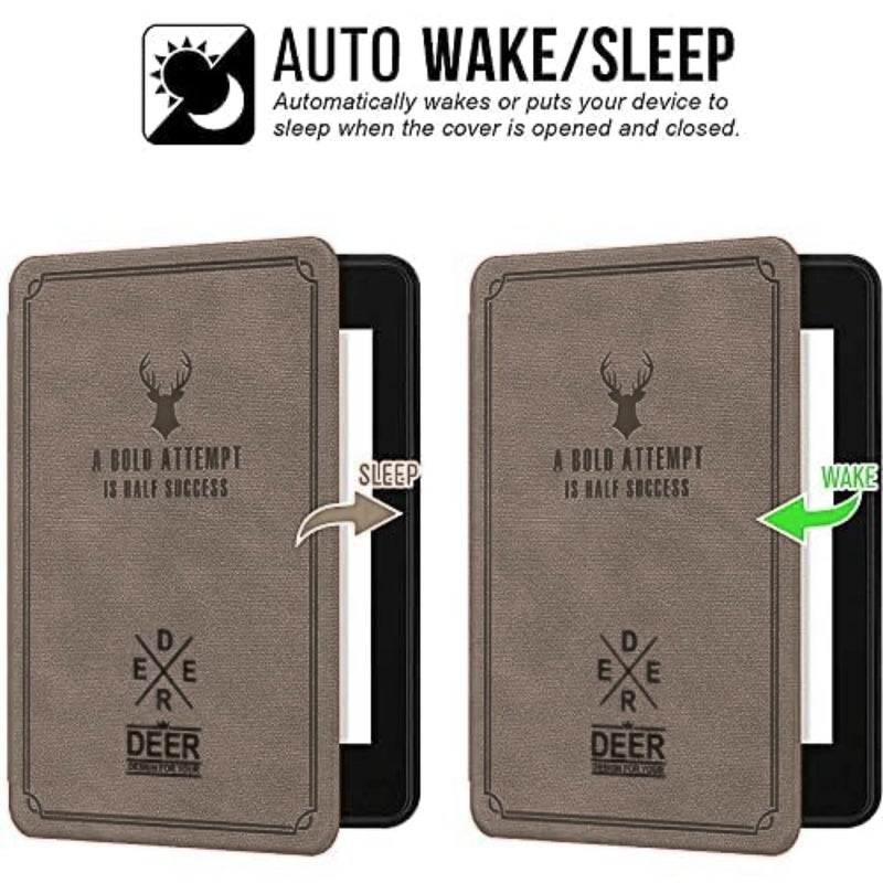Moca غطاء كيندل بيبر وايت الجيل 12 7" (2024) وغطاء كيندل كولور سوفت 7" (2025) - جلد، تصميم نحيف، وظيفة النوم/الاستيقاظ التلقائي، إغلاق مغناطيسي، متين، خفيف الوزن (قهوة) - Image 2
