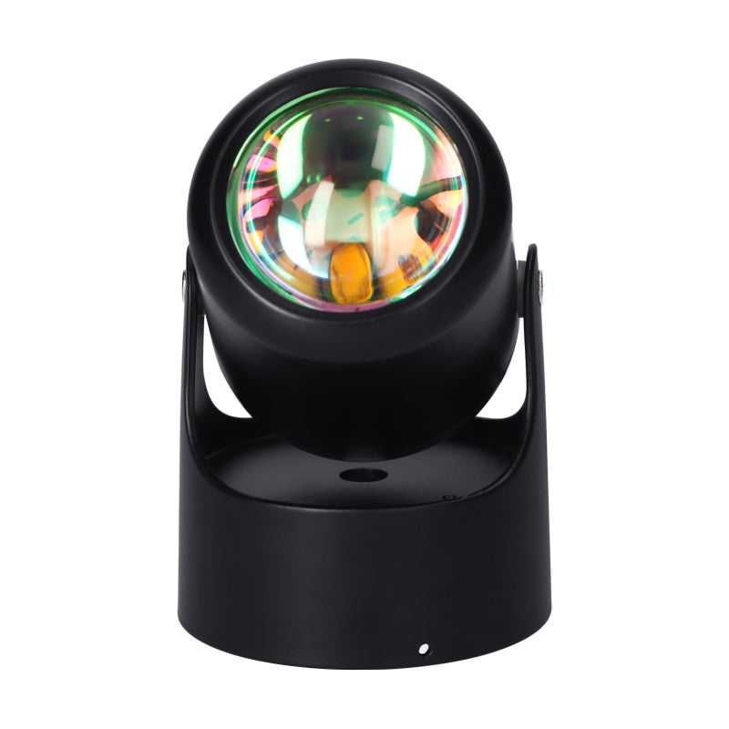 Sunset Projection Lamp 5W Black Aluminum Alloy - 180-Degree Rotation Large Thick Lens Sunset Light for Bedroom Living Room Party - Image 1