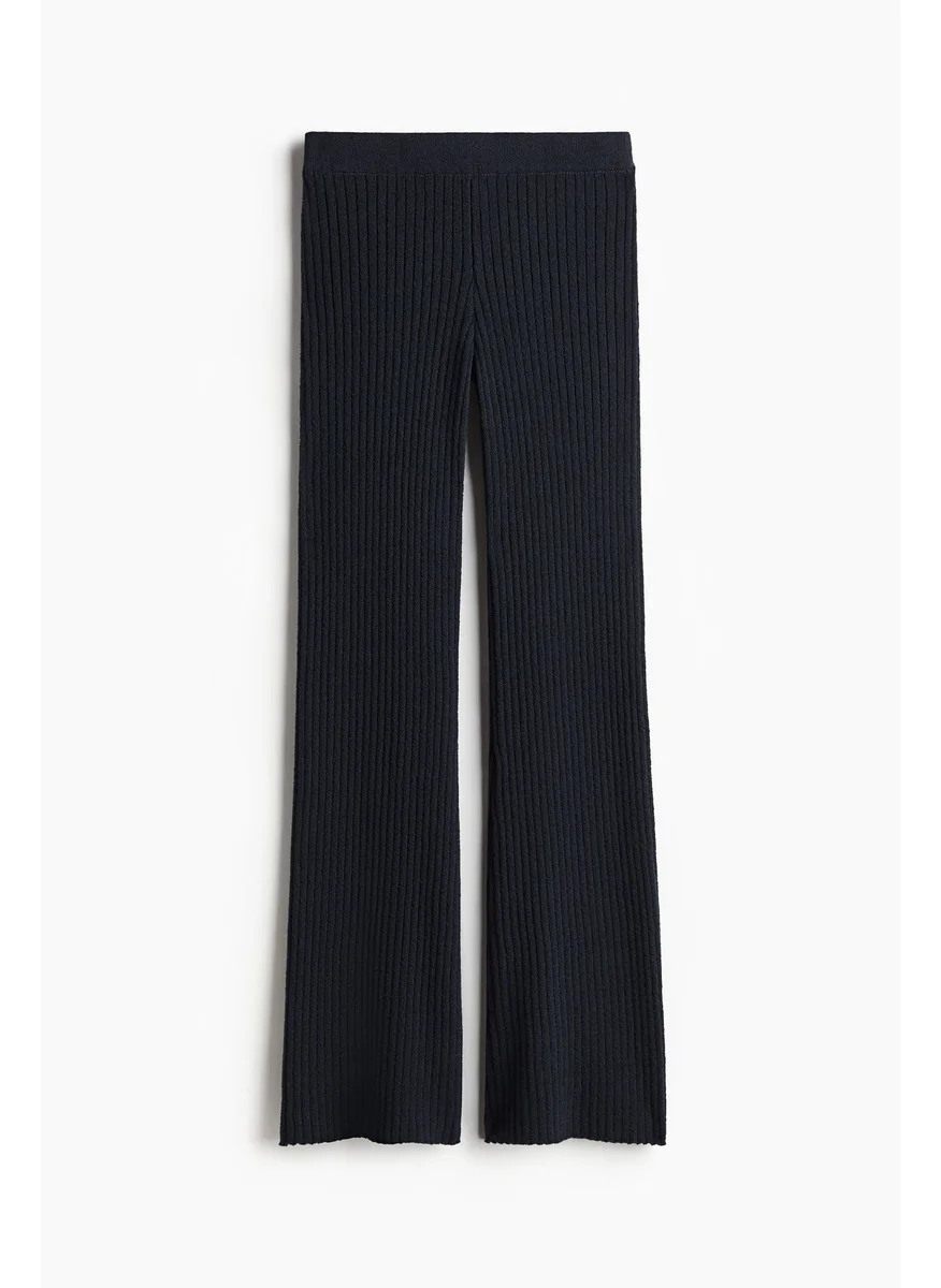 اتش اند ام Flared Rib-Knit Trousers