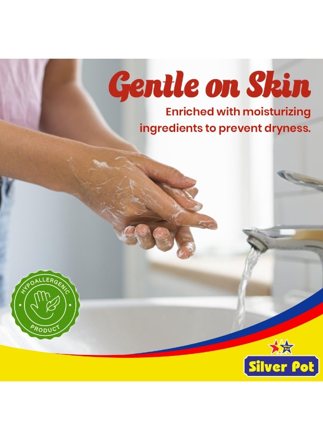 Silver Pot Fresh Musk Hand Wash Liquid Soap 20 Litres – (4 x 5 Litres) Gentle on Hands - Removes Oil, Grease & Odor - Germ Protection Hand Soap - Fresh Musk Fragrance - Image 2