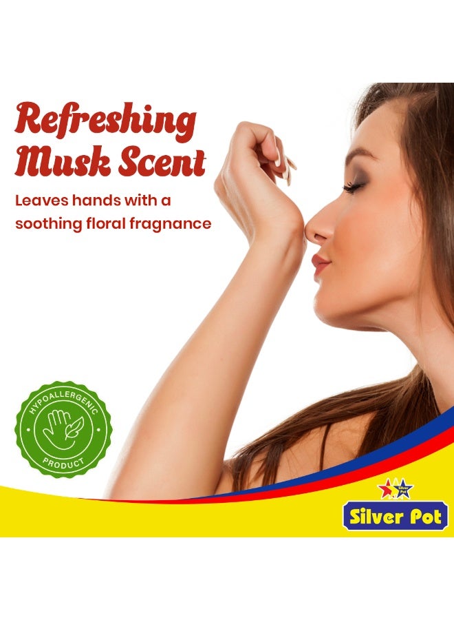 Silver Pot Fresh Musk Hand Wash Liquid Soap 20 Litres – (4 x 5 Litres) Gentle on Hands - Removes Oil, Grease & Odor - Germ Protection Hand Soap - Fresh Musk Fragrance - Image 5