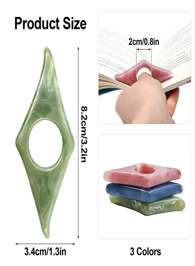 3 قطع حامل صفحات للكتب للإبهام، حامل لفتح الكتب بالإبهام، هدايا لمحبي الكتب والقراء والمعلمات - Image 2