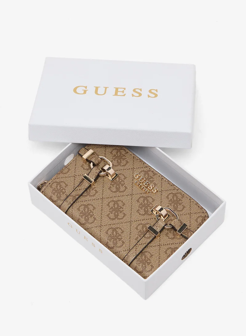 Guess  Leona Logo Medium Zip Around Bi-Fold Wallet for Women | Best Price UAE