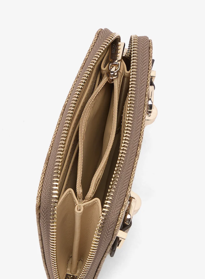 Guess  Leona Logo Medium Zip Around Bi-Fold Wallet for Women | Best Price UAE