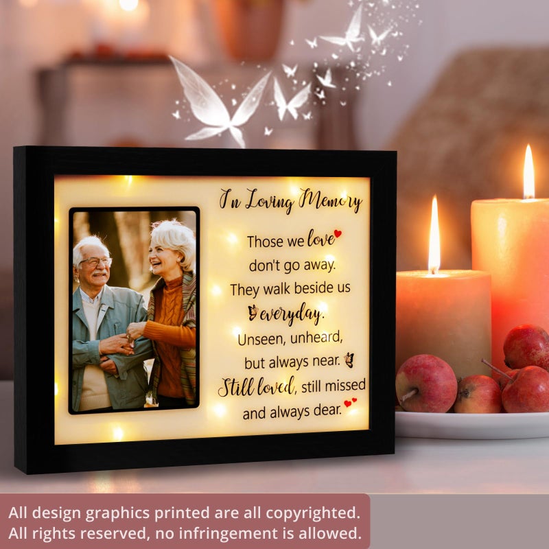 Fabuday LED Shadow Box 4x6 - Memorial Picture Frame for Loss of Mother, Father, Loved One - Bereavement Gift - Image 2