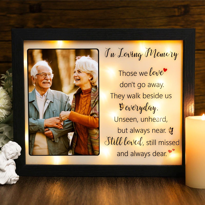 Fabuday LED Shadow Box 4x6 - Memorial Picture Frame for Loss of Mother, Father, Loved One - Bereavement Gift - Image 1
