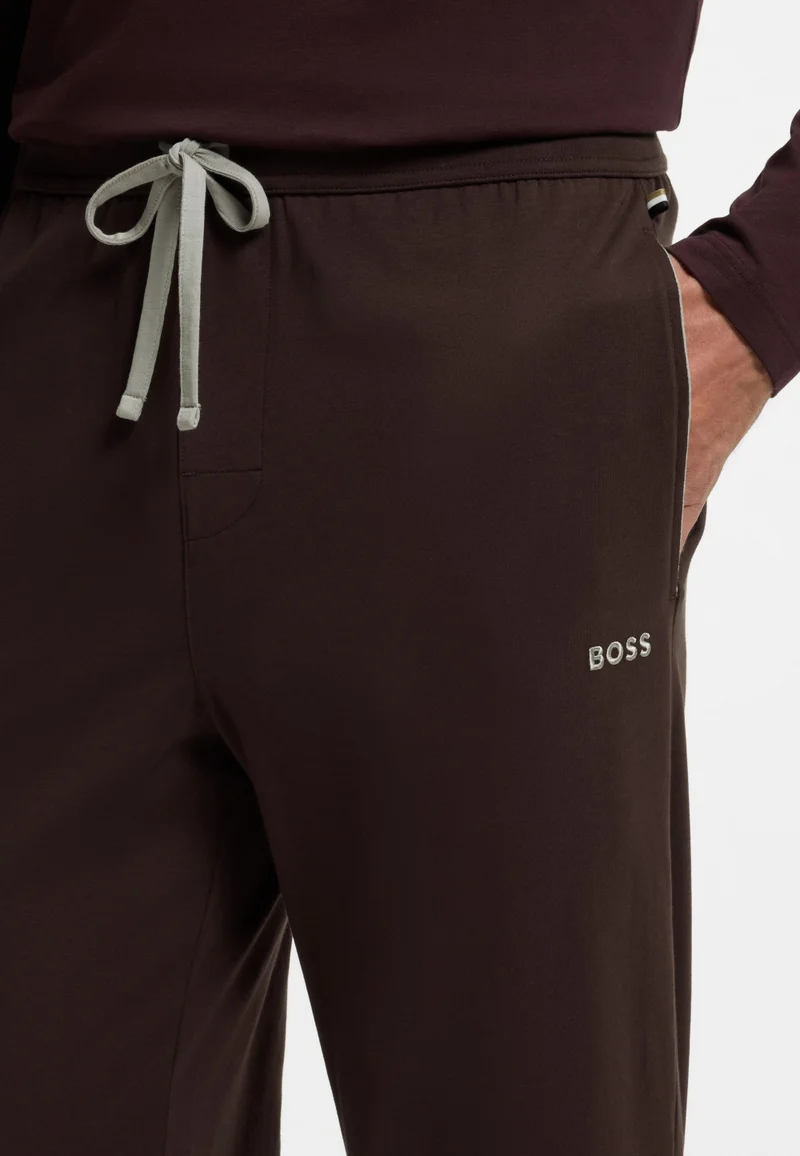 BOSS  Stretch-cotton tracksuit bottoms with embroidered logo for Men | Best Price UAE