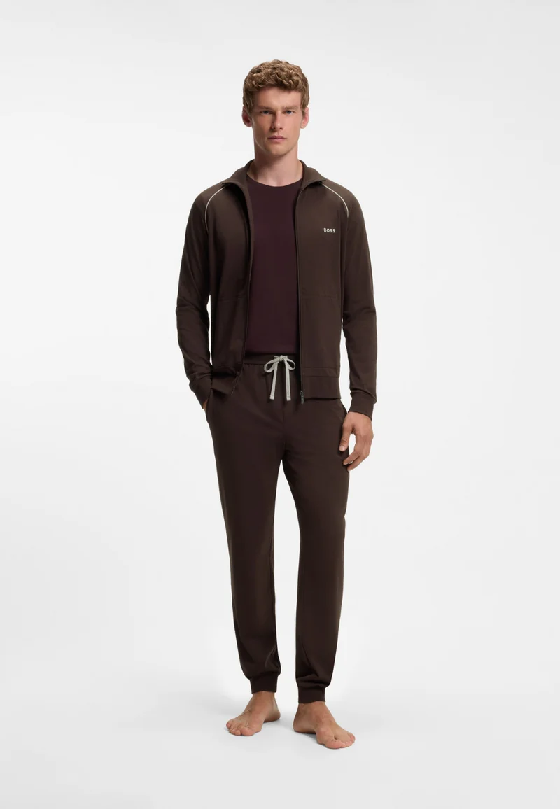 BOSS  Stretch-cotton tracksuit bottoms with embroidered logo for Men | Best Price UAE