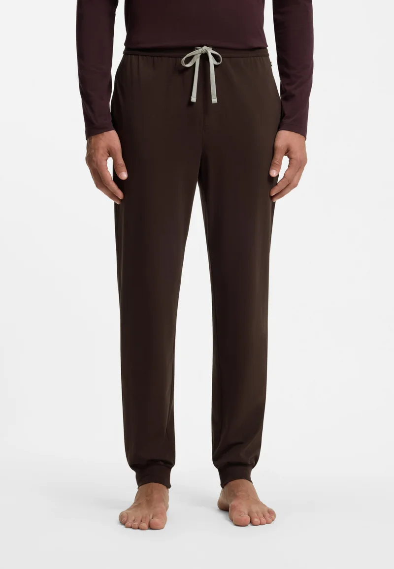 Stretch-cotton tracksuit bottoms with embroidered logo
