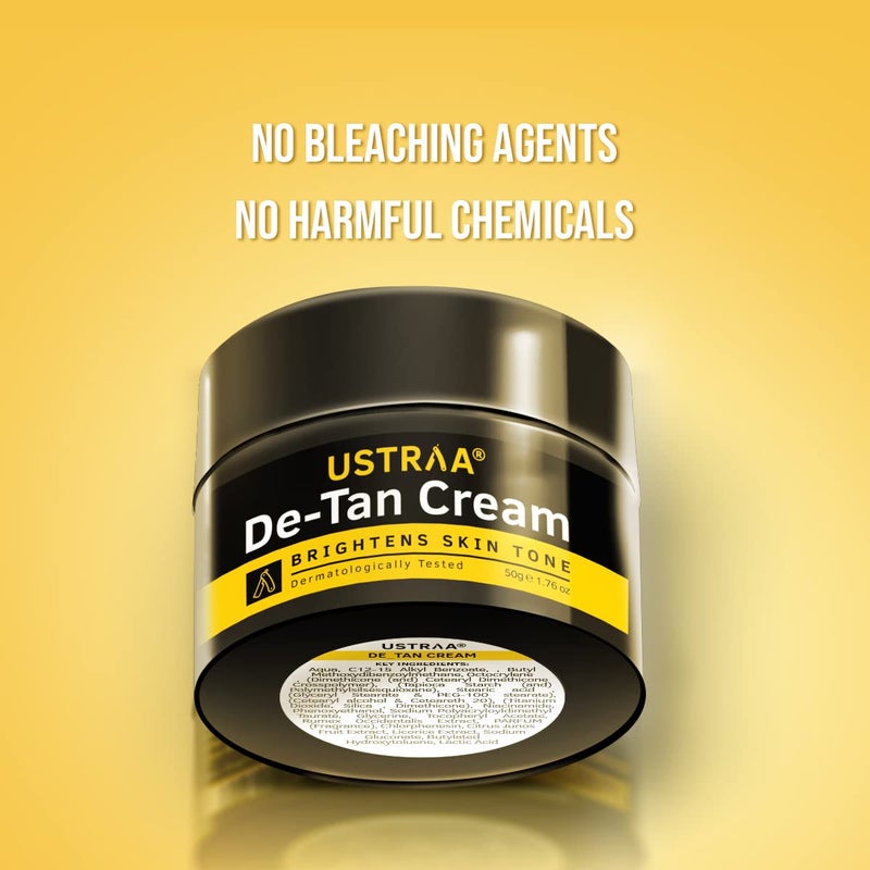 Ustraa DeTan Cream for Men 50g Set of 2 Dermatologically Tested For Effective Tan removal Even Skin tone With Japanese Yuzu Liquorice Prevents Dark Spots No Harmful Chemicals - Image 5