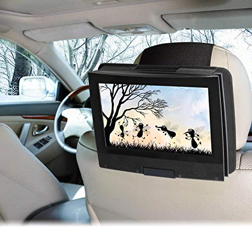 Hikig DVD Player Headrest Mount Holder - Portable DVD Player Mount for Car Back Seat Headrest - Swivel & Flip - 7 to 11 Inch - Image 2