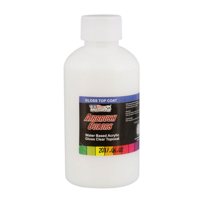 US Art Supply Clear Gloss Acrylic Airbrush Paint 8 oz Protective Top Coat for Acrylic Painting Paper Canvas Wood Fabric