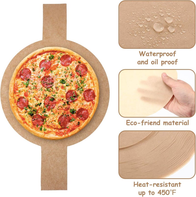 Maitys 120 Pieces Precut Circle Cake Pan Liners Round Parchment Paper Non-stick Parchment Paper with Lift Tabs for Baking (Brown) - Image 3